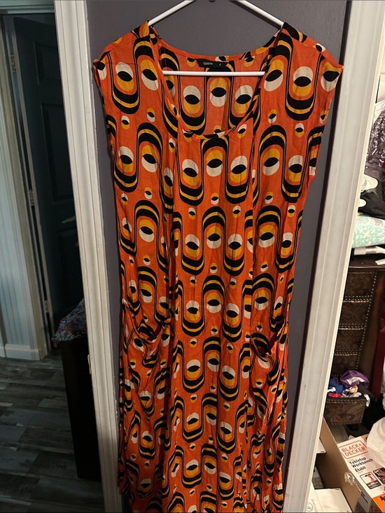 Toteme Dresses & Skirts - Toteme Orange Geometric Midi Dress